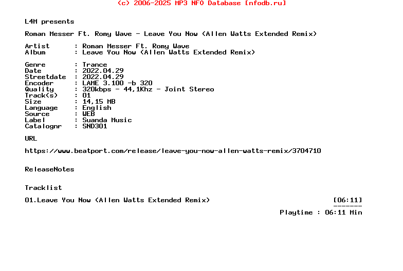 Roman_Messer_Ft._Romy_Wave_-_Leave_You_Now_(ALLEN_WATTS_EXTENDED_REMIX)-(SND301)-Single-WEB-2022