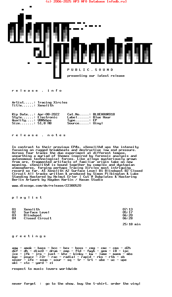 Tracing_Xircles-Xenolith-(BLUEHOUR018)-Vinyl-2022-DPS