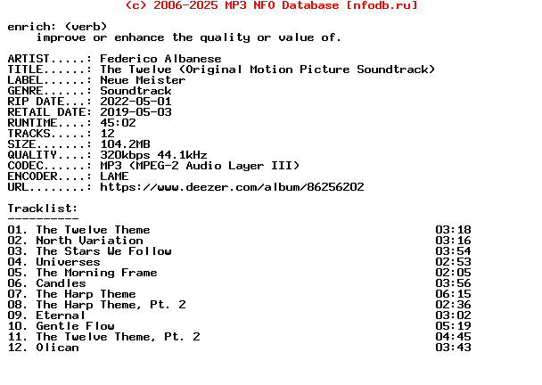 Federico_Albanese-The_Twelve_(ORIGINAL_MOTION_PICTURE_SOUNDTRACK)-Ost-WEB-2019