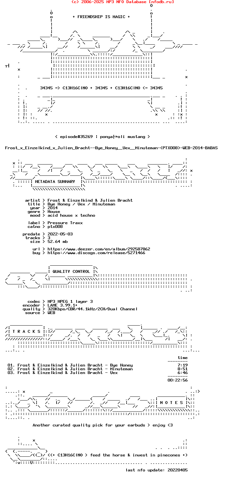 Frost_X_Einzelkind_X_Julien_Bracht--Bye_Honey__Vex__Minuteman-(PTX008)-WEB-2014-BABAS