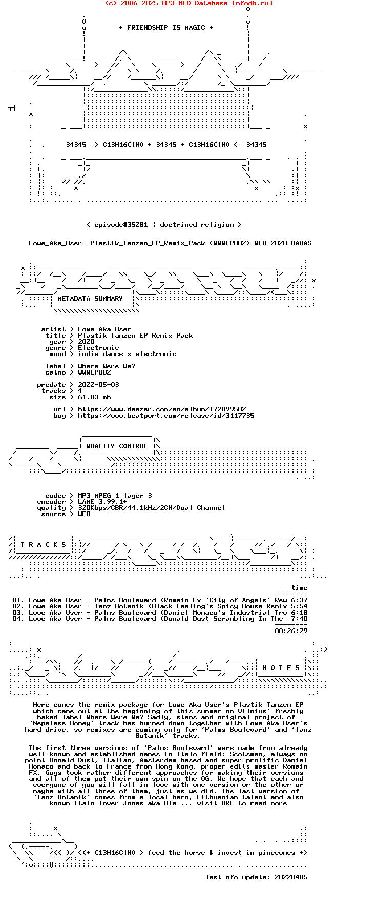 Lowe_Aka_User--Plastik_Tanzen_Ep_Remix_Pack-(WWWEP002)-WEB-2020-BABAS