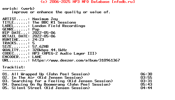 Maximum_Joy-The_Bbc_R1_Sessions-EP-WEB-2022