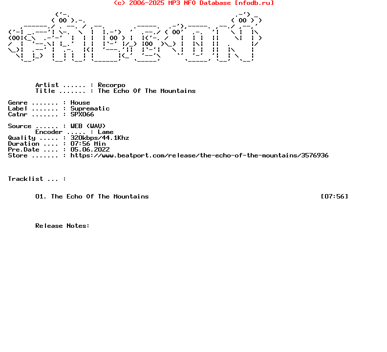 Recorpo-The_Echo_Of_The_Mountains-(SPX066)-Single-WEB-2021-FALCON