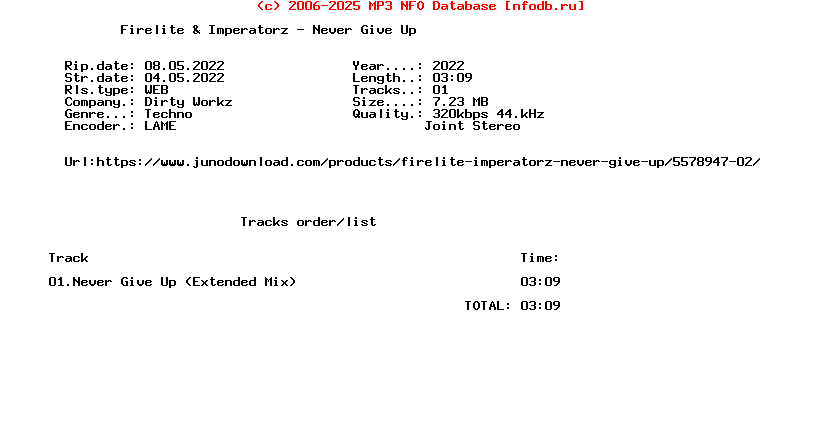 Firelite_And_Imperatorz_-_Never_Give_Up-(DWX1182)-Single-WEB-2022