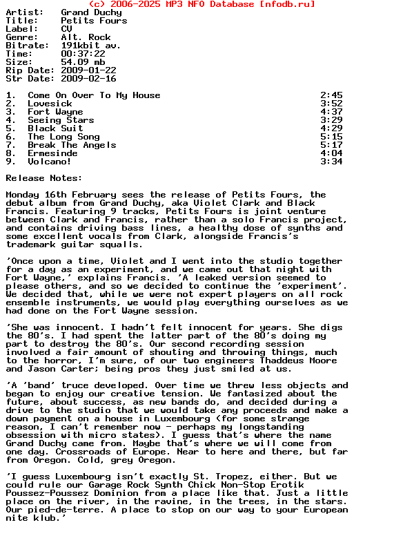 Grand_Duchy-Petits_Fours-(ADVANCE)-2009