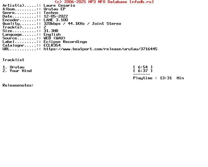 Laure_Cesario-Urutau_Ep-Eclr354-WEB-2022