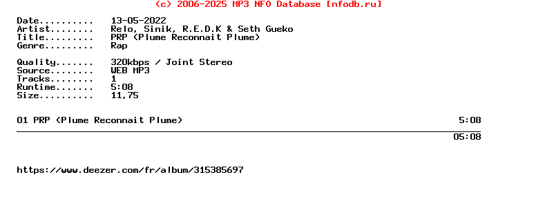 Relo_Sinik_R.E.D.K_And_Seth_Gueko-Prp_(PLUME_RECONNAIT_PLUME)-Single-WEB-FR-2022