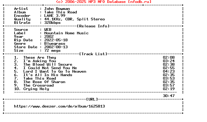 John_Bowman-Take_This_Road-WEB-2002-Terse
