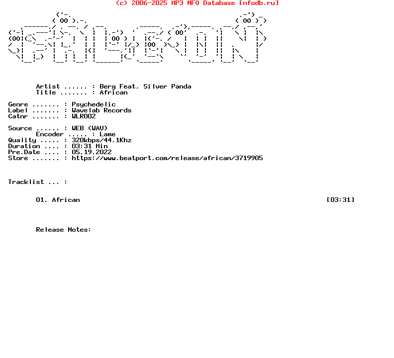 Berg_Feat._Silver_Panda-African-(WLR002)-Single-WEB-2022-FALCON