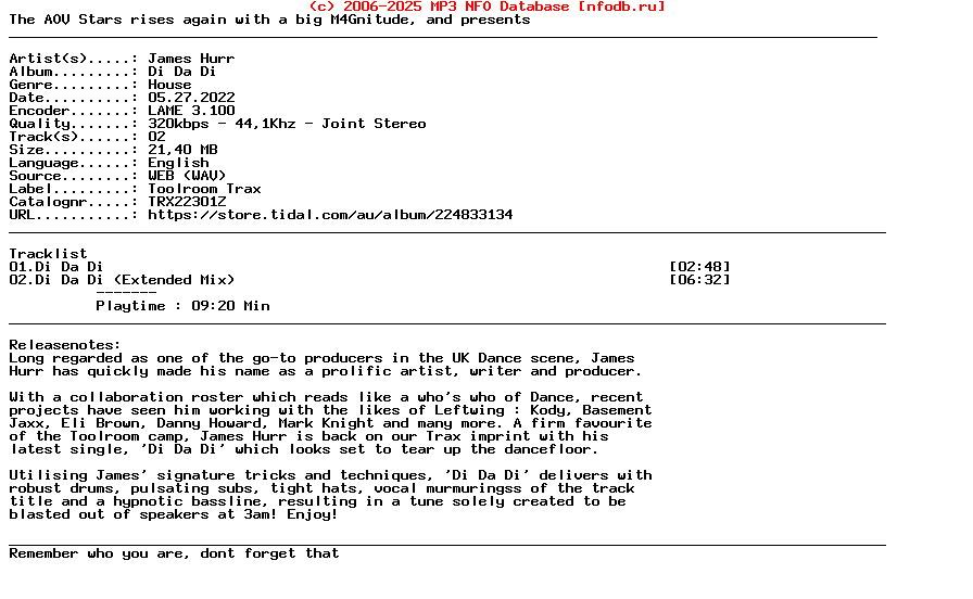 James_Hurr-Di_Da_Di-(TRX22301Z)-WEB-2022