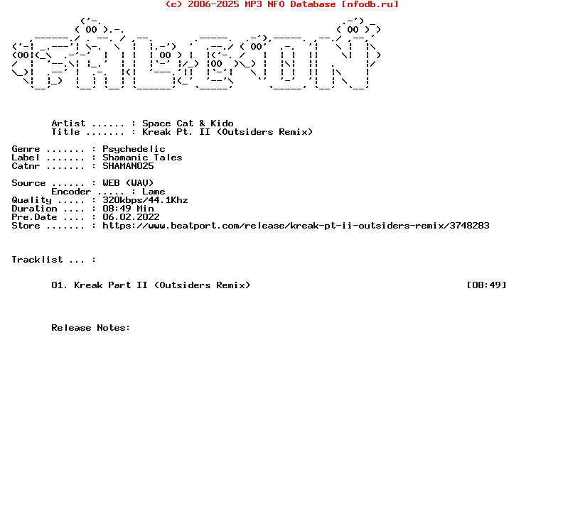 Space_Cat_And_Kido-Kreak_Pt._Ii_Outsiders_Remix-(SHAMAN025)-Single-WEB-2022-FALCON