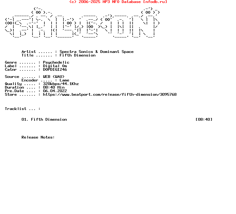 Spectra_Sonics_And_Dominant_Space-Fifth_Dimension-(DOPDIGI246)-Single-WEB-2020-FALCON
