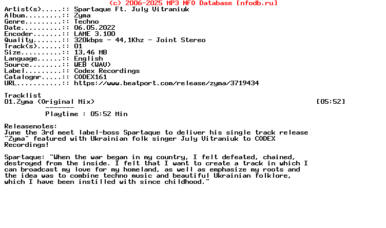 Spartaque_Ft._July_Vitraniuk-Zyma-Codex161-Single-WEB-2022