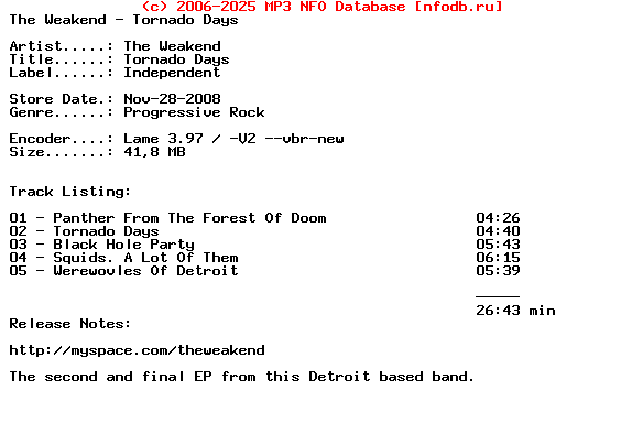 The_Weakend-Tornado_Days-(EP)-2008