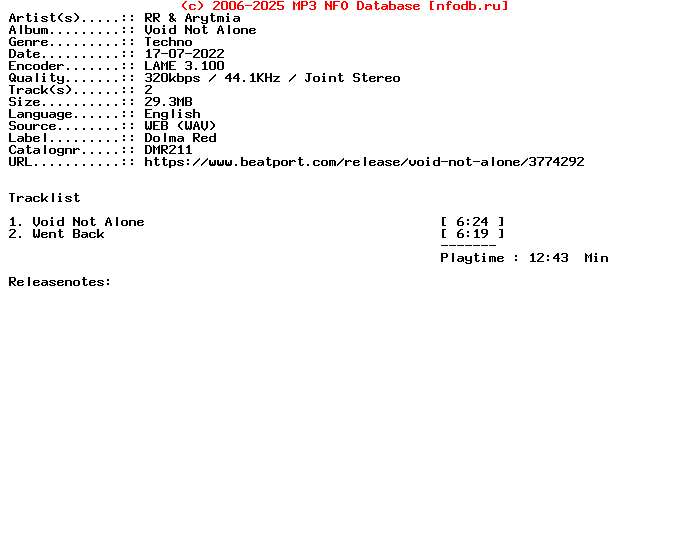Rr_And_Arytmia-Void_Not_Alone-Dmr211-WEB-2022