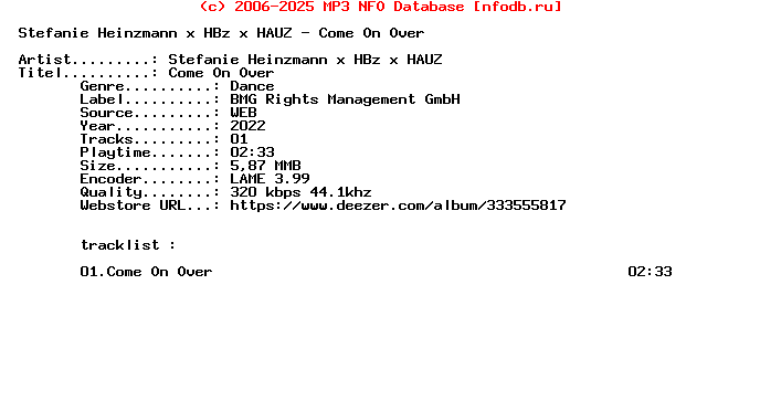 Stefanie_Heinzmann_X_Hbz_X_Hauz_-_Come_On_Over-Single-WEB-2022