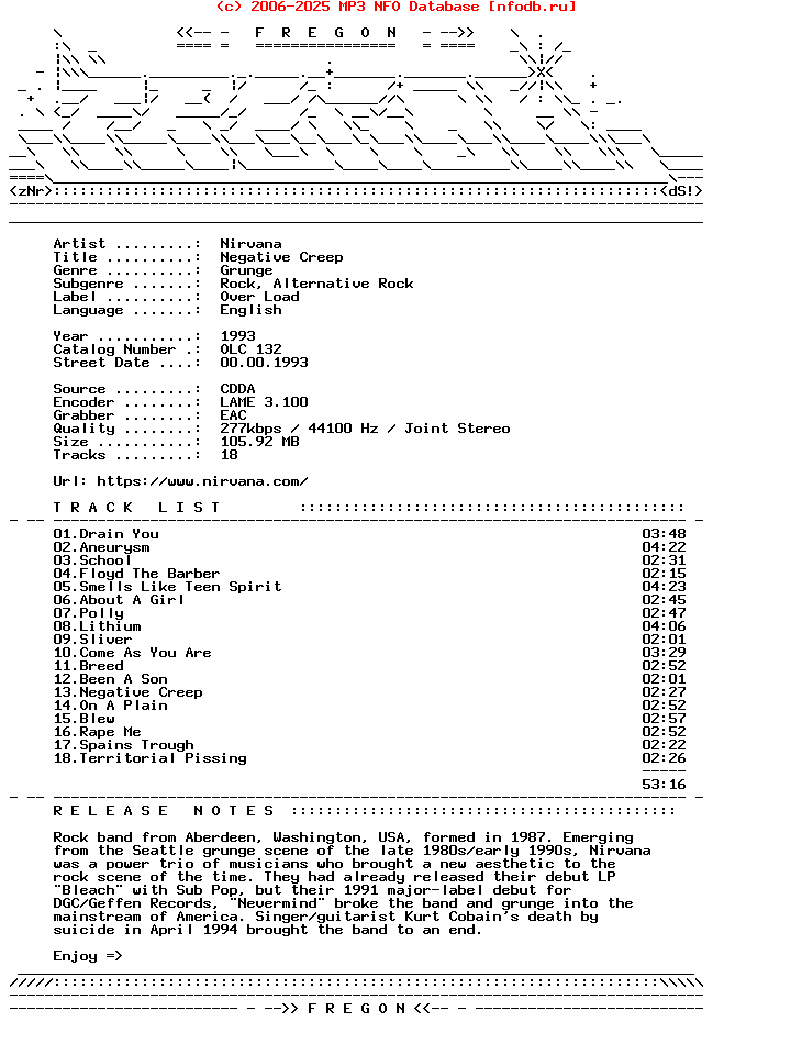 Nirvana-Negative_Creep__Recorded_Live_In_Europe_1991-(OLC_132)-Bootleg-CD-1993