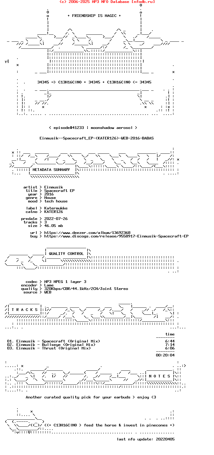 Einmusik--Spacecraft_Ep-(KATER126)-WEB-2016-BABAS