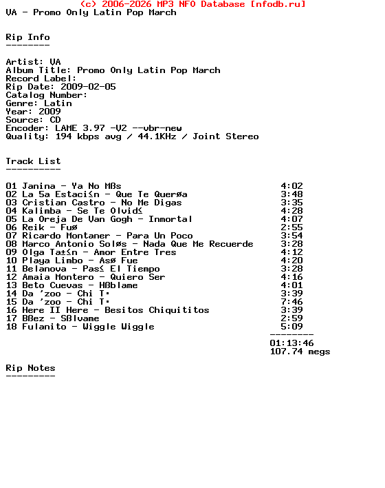 VA-Promo_Only_Latin_Pop_March-SP-2009