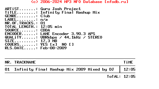 Guru_Josh_Project-Infinity_Final_Mashup_Mix-Bootleg-2009