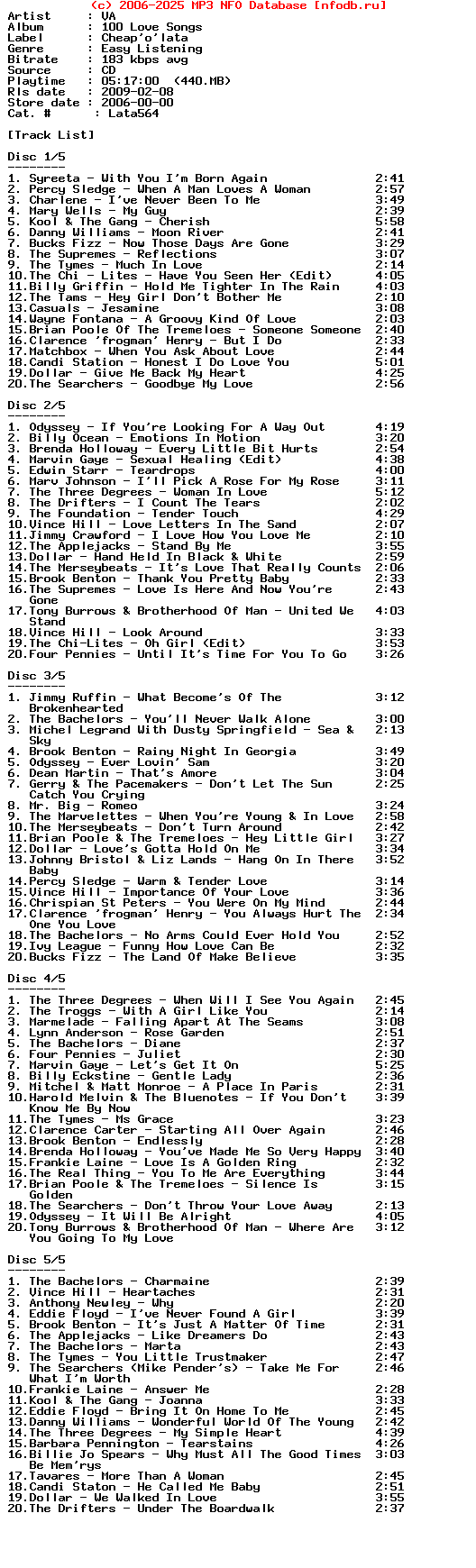 VA-100_Love_Songs-5CD-2006