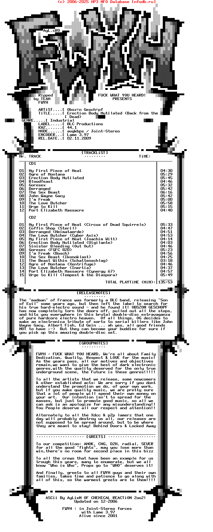 Obszoen_Geschoepf-Erection_Body_Mutilated_(BACK_FROM_THE_DEAD)-2CD-2009