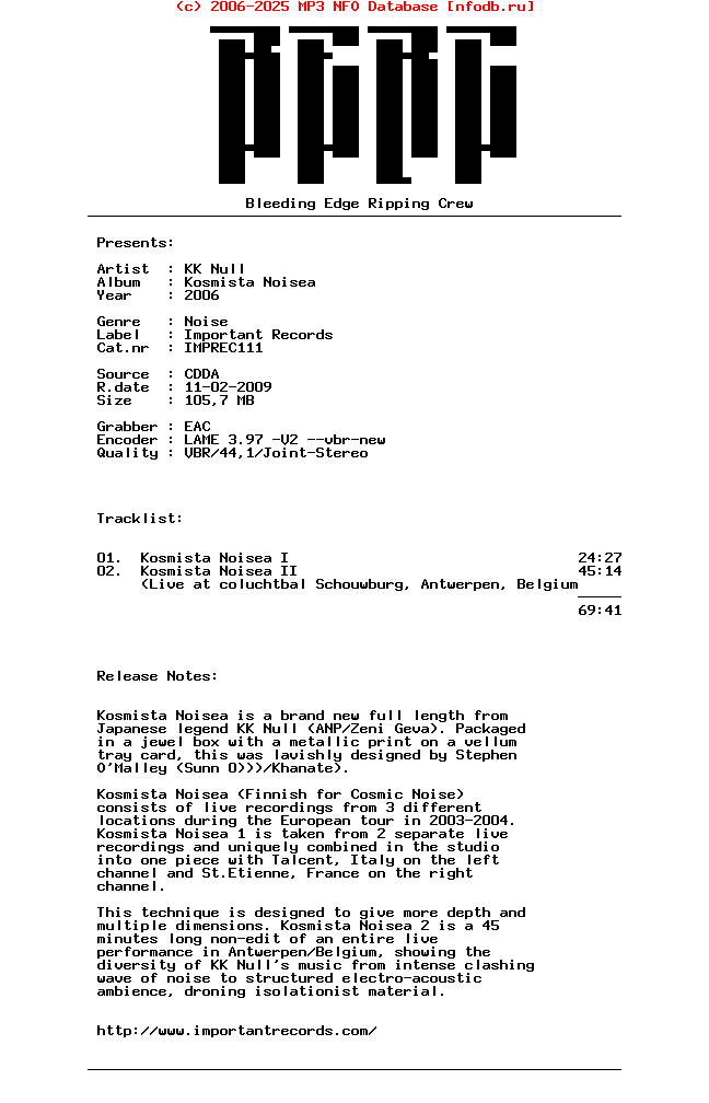 Kk_Null-Kosmista_Noisea-2006-BERC