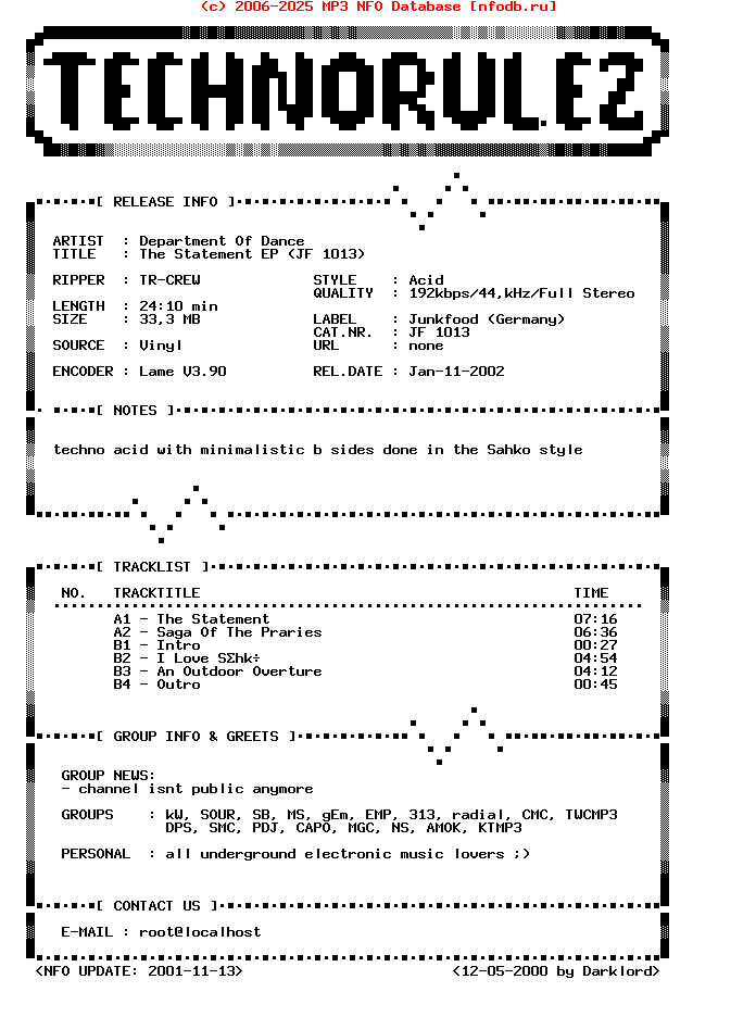 Department_Of_Dance_-_The_Statement_Ep_(JF_1013)-EP-1994-TR