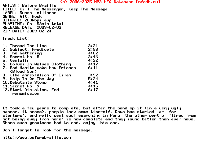 Before_Braille-Kill_The_Messenger_Keep_The_Message-2009