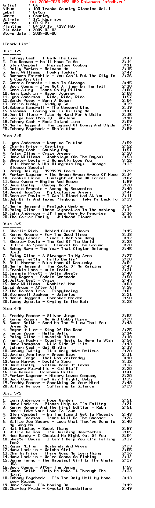 VA-100_Tracks_Country_Classics_Vol.1-5CD-2009-Wre