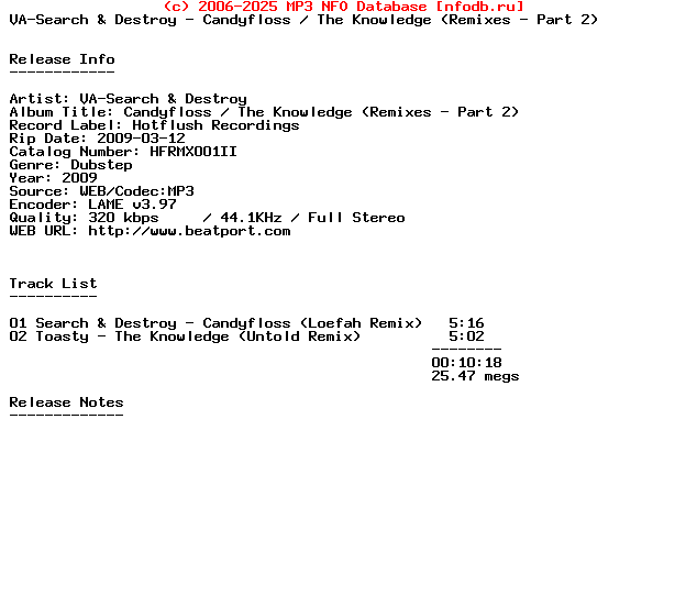 VA-Search_And_Destroy-Candyfloss_-_The_Knowledge_(REMIXES_-_PART_2)-(HFRMX001II)-WEB-2009