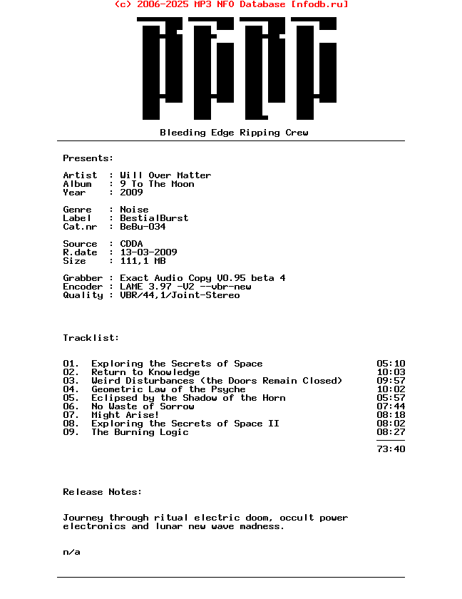 Will_Over_Matter-9_To_The_Moon-2009-BERC