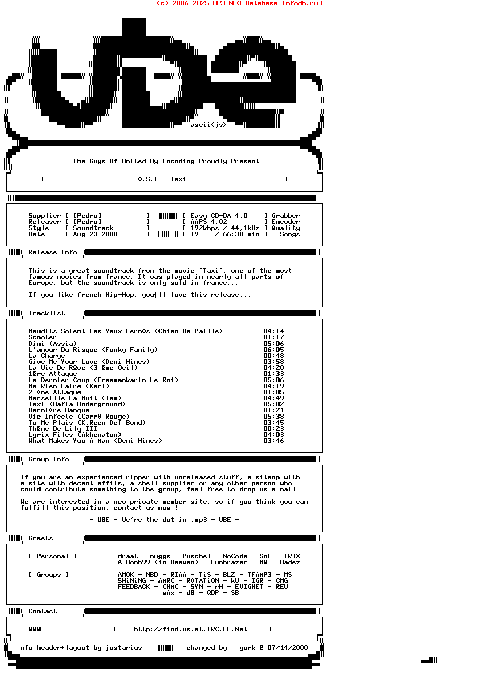 O.S.T--Taxi-1998-UBE