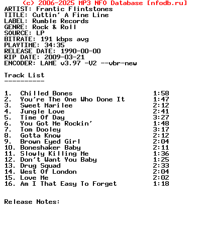 Frantic_Flintstones-Cuttin_A_Fine_Line-Vinyl-1990-Sdr