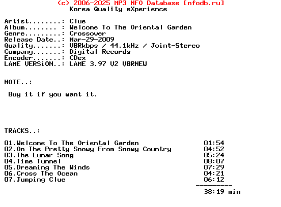 Clue-Welcome_To_The_Oriental_Garden-(EP)-KR-2009