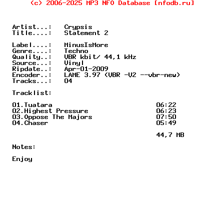 Crypsis_-_Statement_2-Vinyl-2009