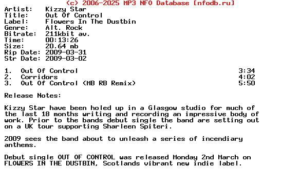 Kizzy_Star-Out_Of_Control-(CDM)-2009