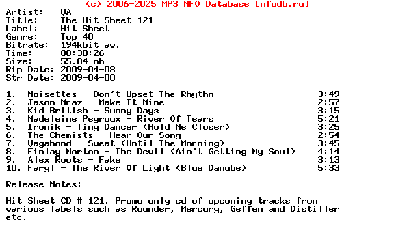 VA-The_Hit_Sheet_121-(PROMO)-2009-Dv8