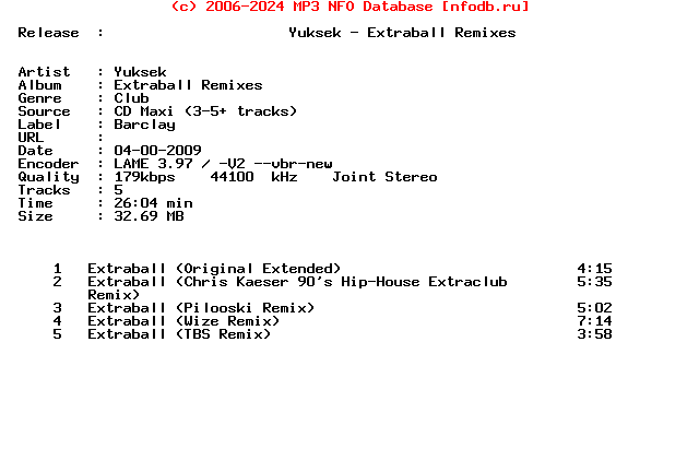 Yuksek-Extraball_Remixes-Promo_CDM-2009