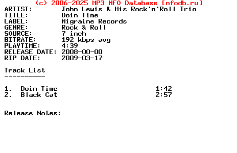 John_Lewis_And_His_Rocknroll_Trio-Doin_Time-7Inch-2008
