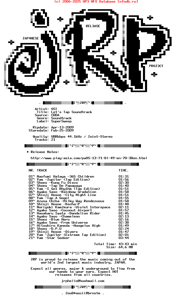 Ost-Lets_Tap_Soundtrack-2009-JRP