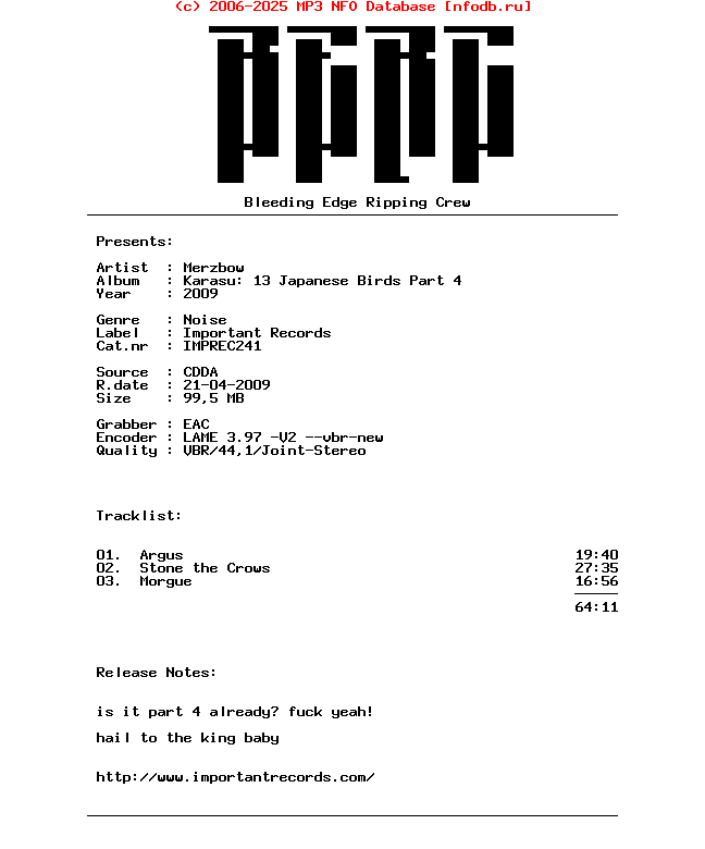 Merzbow-Karasu_13_Japanese_Birds_Part_4-2009-BERC