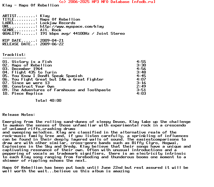 Klay-Maps_Of_Rebellion-(ADVANCE)-2009-PMS