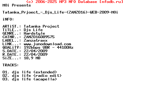 Tatanka_Prjoect_-_Djs_Life-(ZANZ016)-WEB-2009