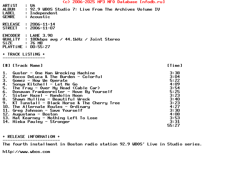 VA-92.9_Wbos_Studio_7_Live_From_The_Archives_Vol_4-2006