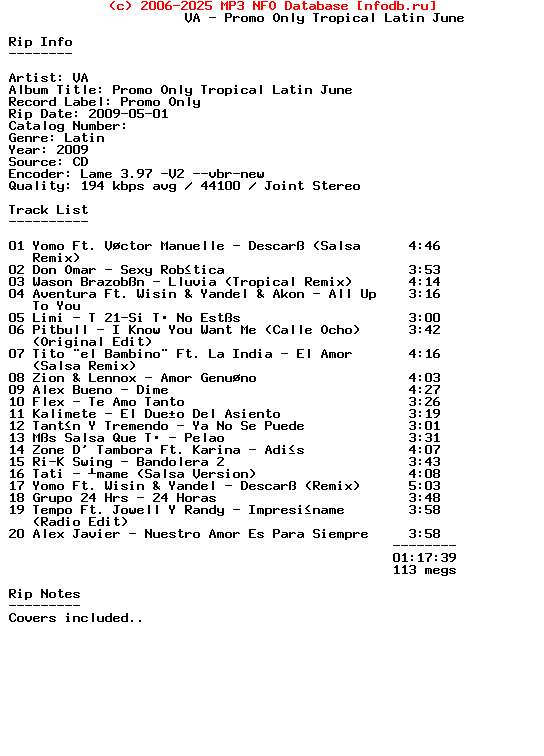 VA-Promo_Only_Tropical_Latin_June-SP-2009-XXL