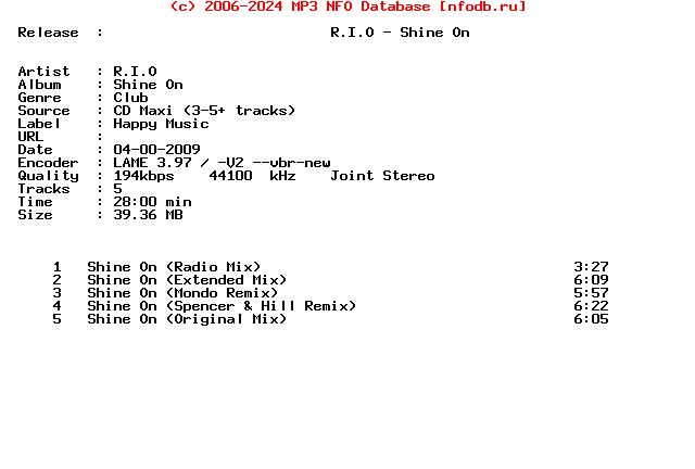 R.I.O-Shine_On-(HAP143)-Retail_Cdm-2009-OBC