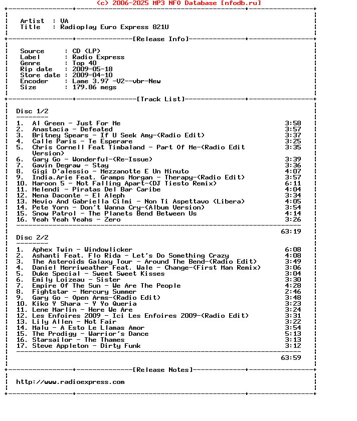 VA-Radioplay_Euro_Express_821U-2CD-2009-SC