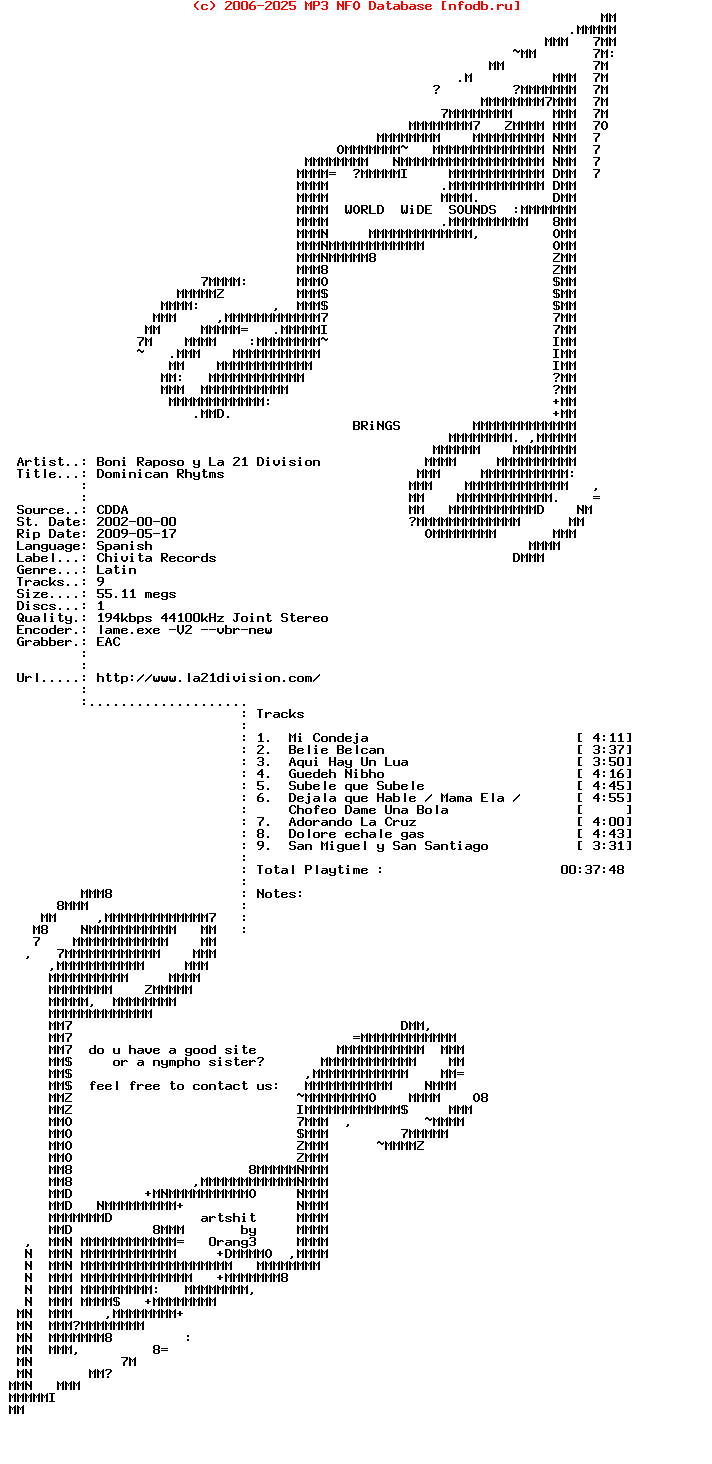 Boni_Raposo_Y_La_21_Division-Dominican_Rhytms-SP-2002-wWs