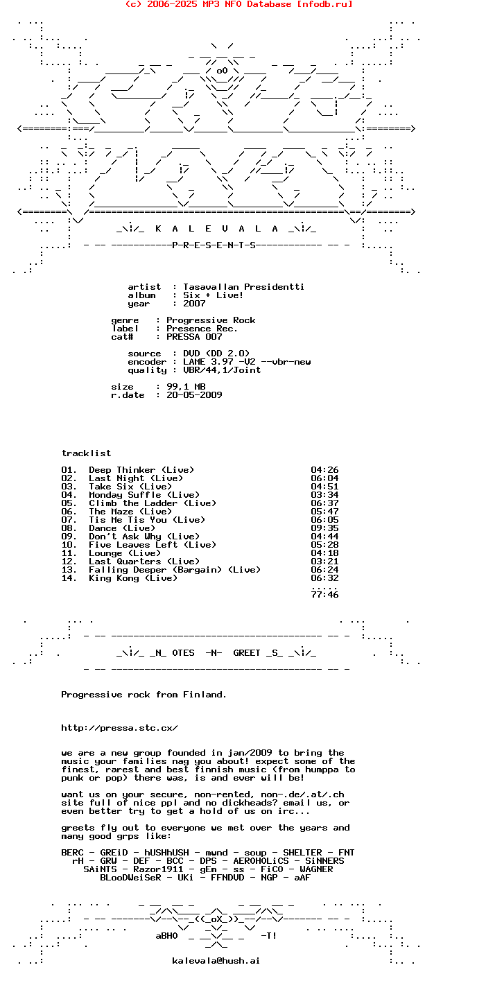 Tasavallan_Presidentti-Six_And_Live-DVD-2007-KALEVALA